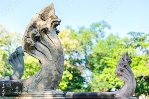 Sculpture serpent in prasat Hin Phimai Historical Park In Thaila