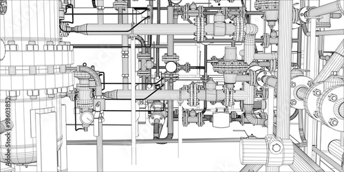 Illustration of equipment for heating system