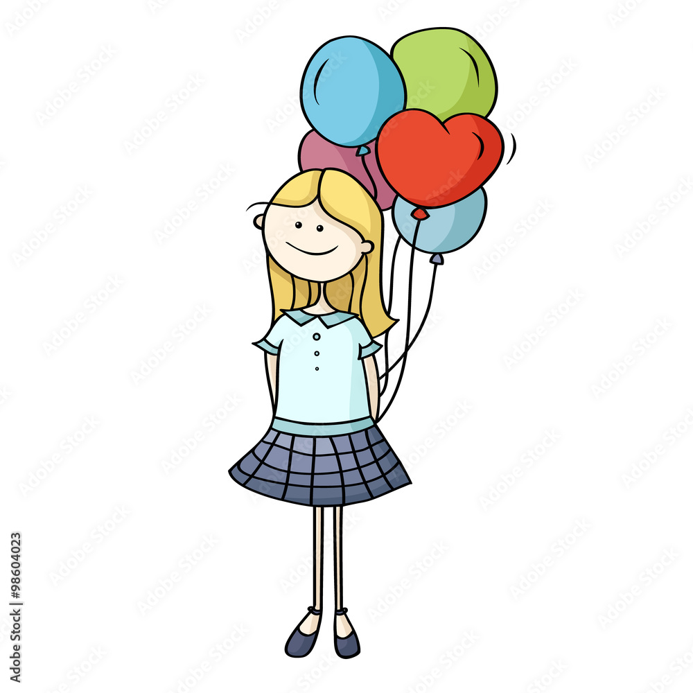Update 161+ girl holding balloons drawing super hot seven.edu.vn