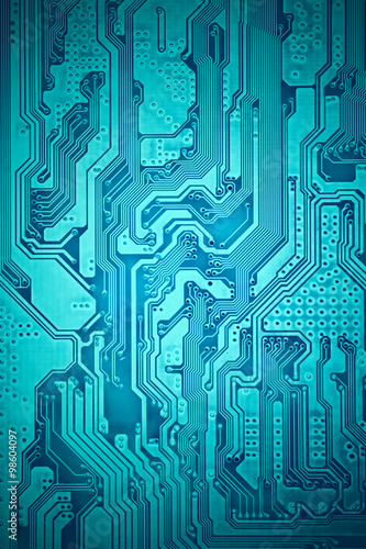 blue computer electronic circuit. Use for background or texture