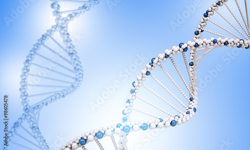 DNA molecule on blue