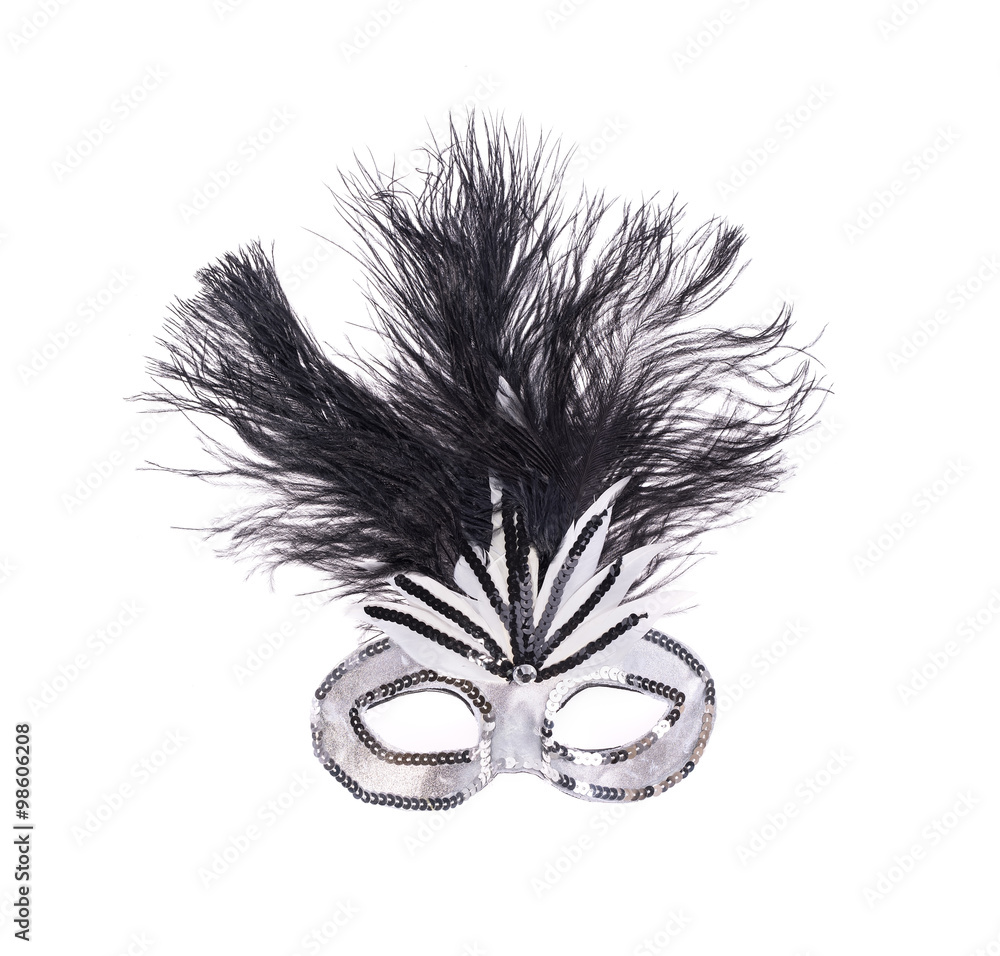 Fototapeta feathered mardi gras mask