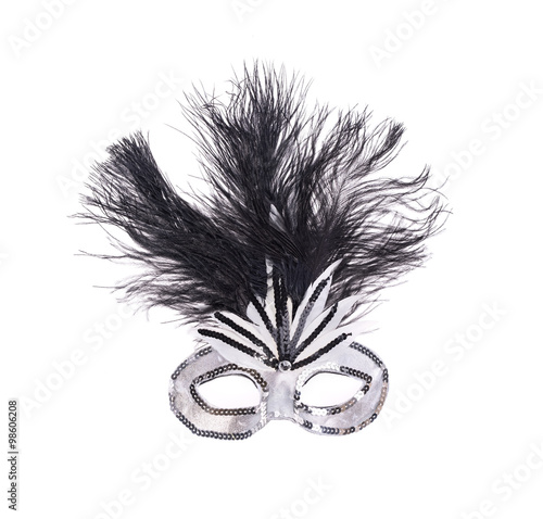 feathered mardi gras mask