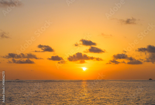 Sunset on sea in Maldives © Pakhnyushchyy
