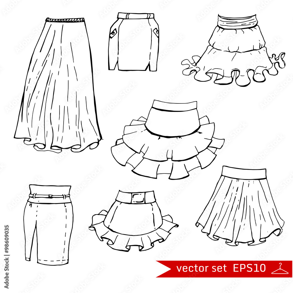 Fashion set. Graphic style Fashion set. Graphic style