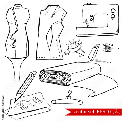 Fashion set.  Graphic style
