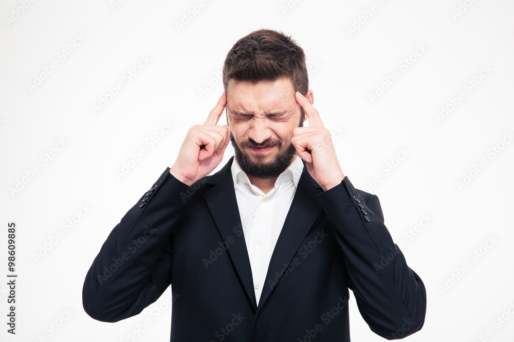 Businessman thinking about something Businessman thinking about something