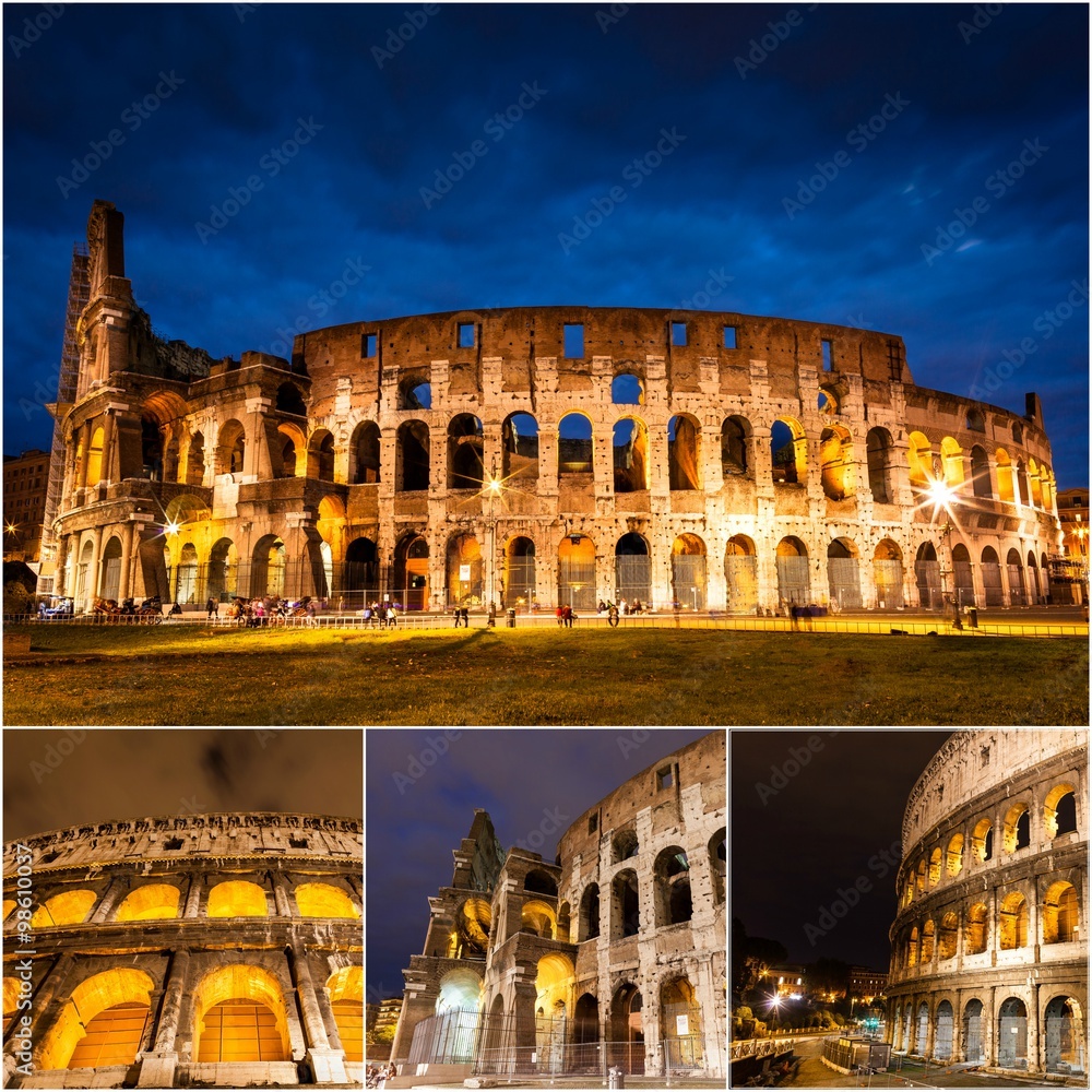 Rome collage. Photos taken in Rome, Italy