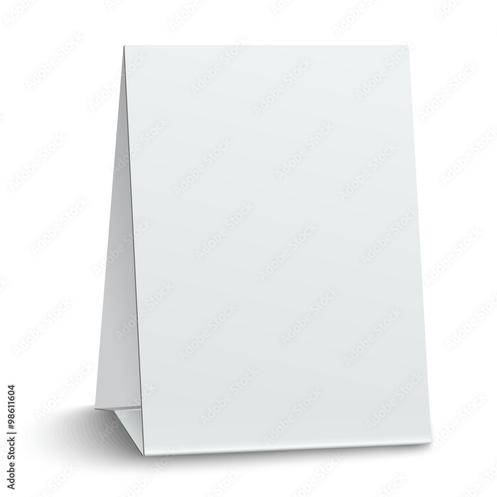 Blank paper table card isolated on white background Blank paper table card isolated on white background