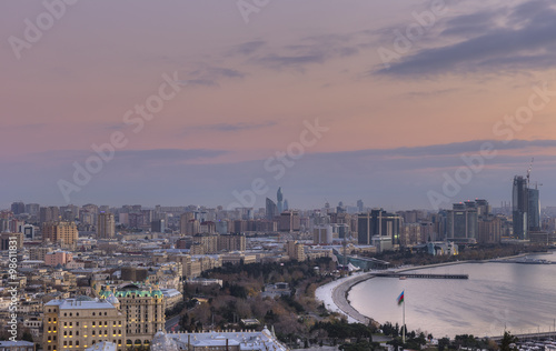 Panorama Baku at sunrise.Az...