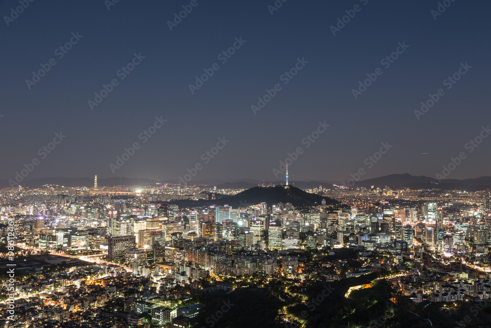 Seoul skyline at night