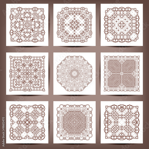 Set of elegant floral monogram design templates for one or two letters .