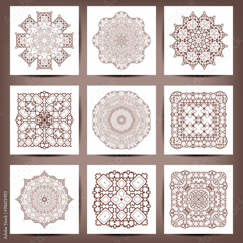 Set of elegant floral monogram design templates for one or two letters .