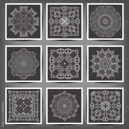 Set of elegant floral monogram design templates for one or two letters .