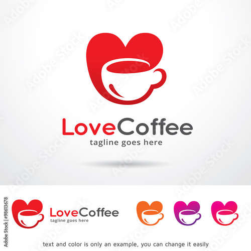 Love Coffee Logo Template Design Vector