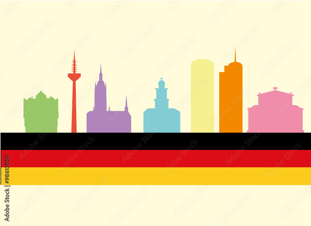 Obraz premium frankfurt city skyline in Germany
