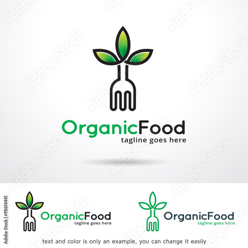 Organic Food Logo Template Design Vector