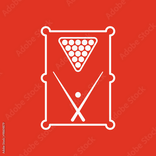 The billiard table icon. Game symbol. Flat