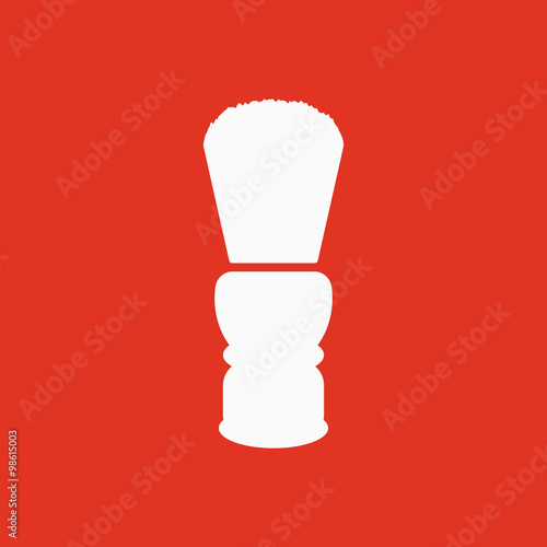 The shaving brush icon. Shaver symbol. Flat