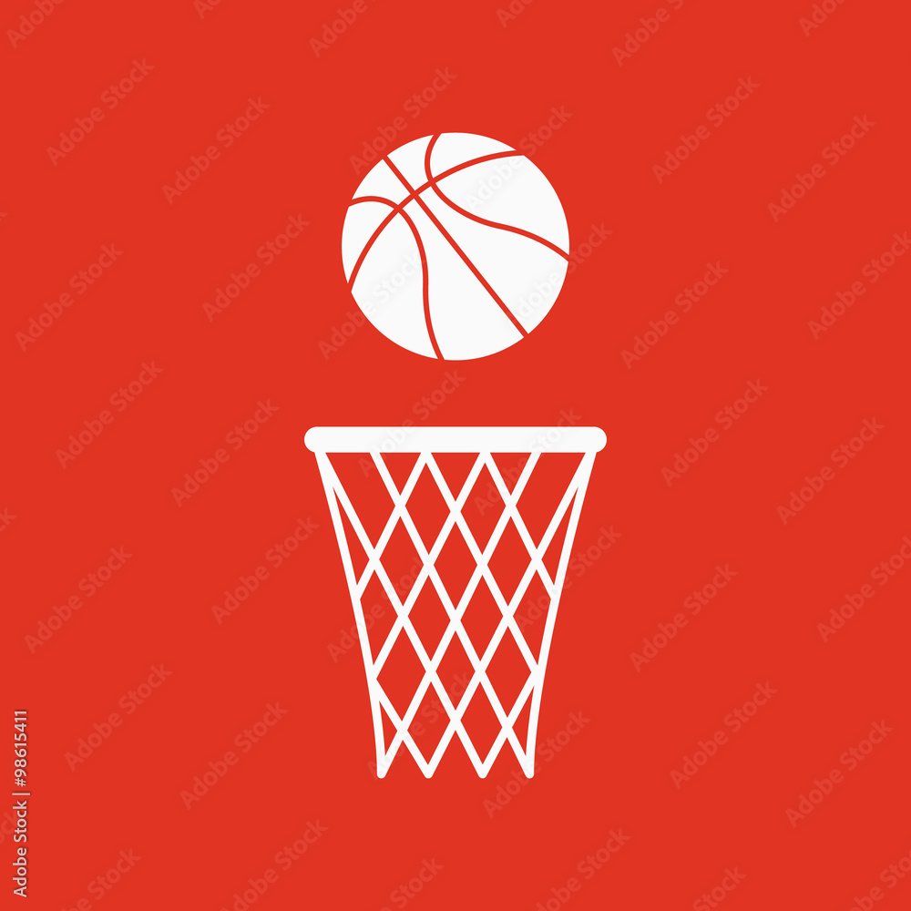 The basketball icon. Game symbol. Flat