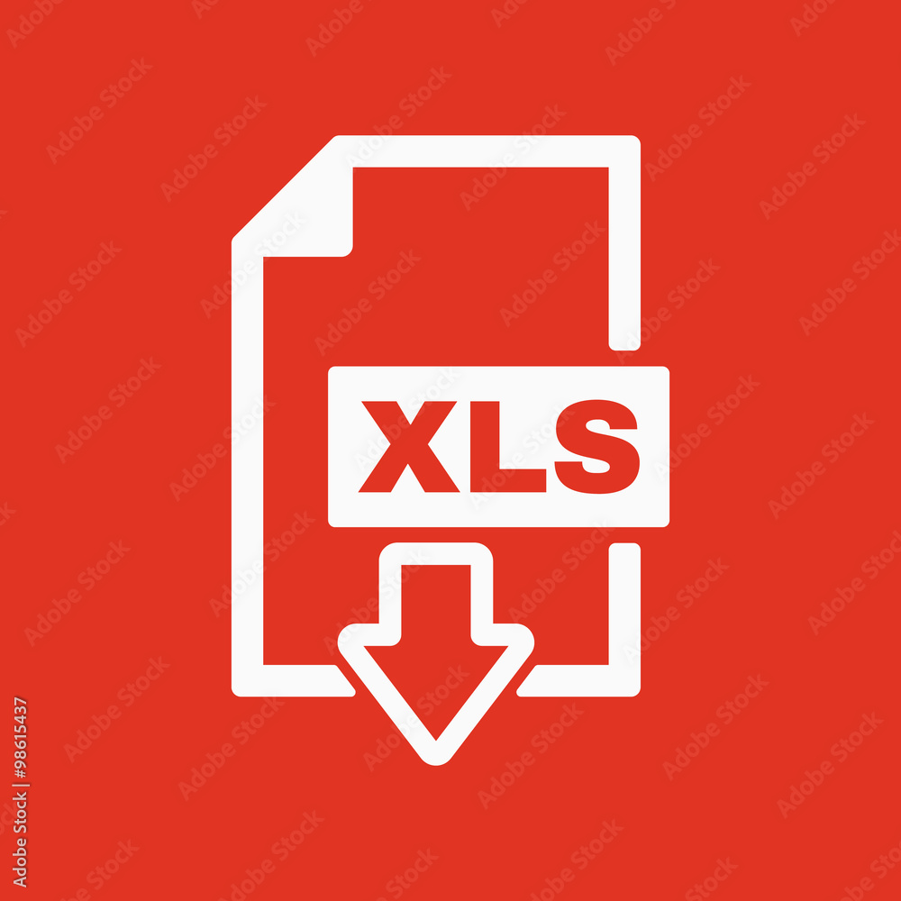 The XLS icon. File format symbol. Flat The XLS icon. File format symbol. Flat