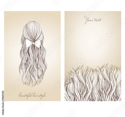 Vector illustration of  beautiful female hairstyle.