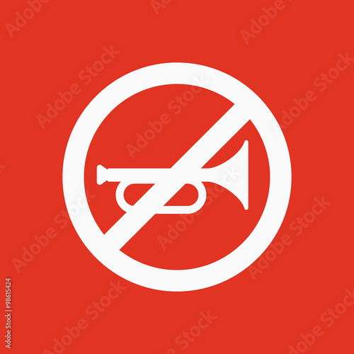 The keep quiet icon. No sound symbol. Flat