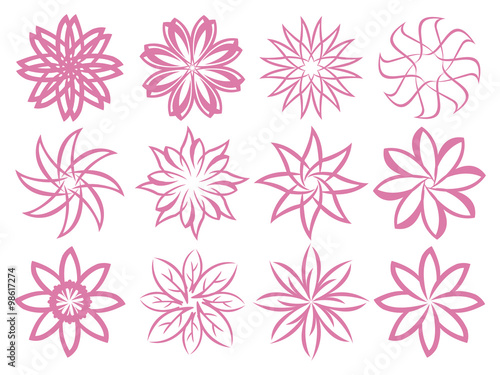Abstract Flora Patterns Isolated Design Elements