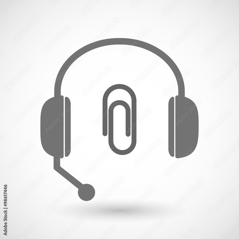 Remote assistance headset icon with a clip Remote assistance headset icon with a clip