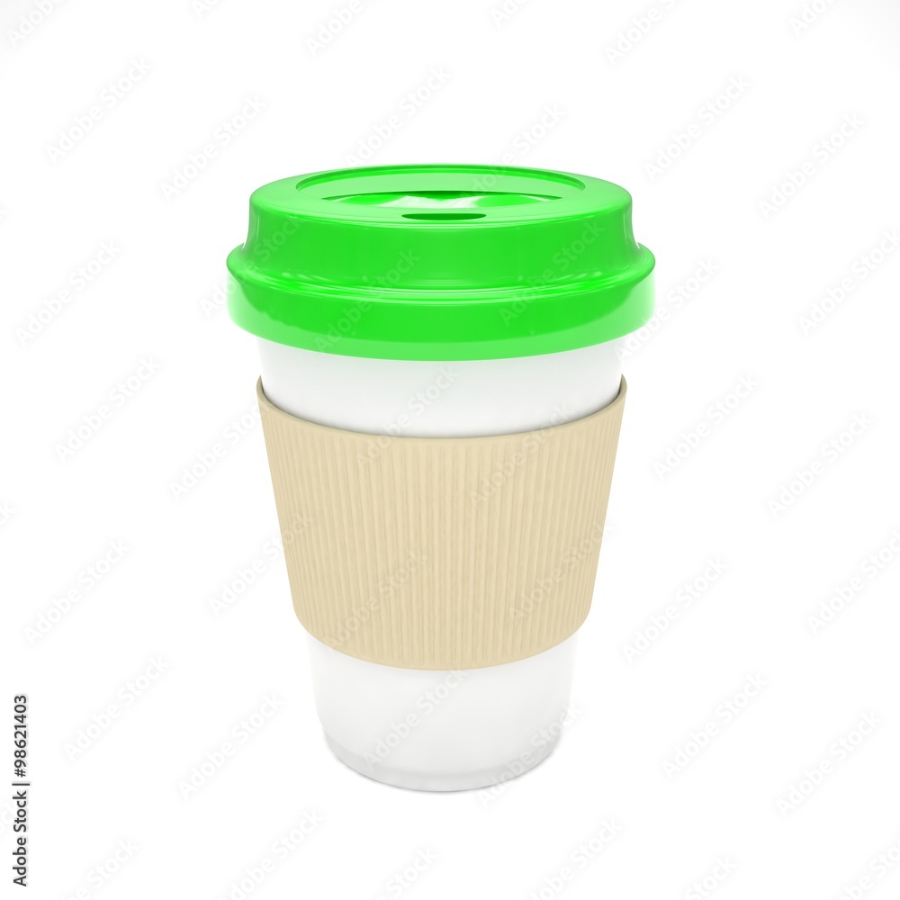 Coffee to go on white Coffee to go on white