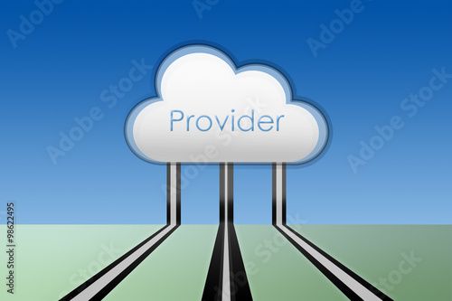 Cloud mit Provider-Aufschrift photo