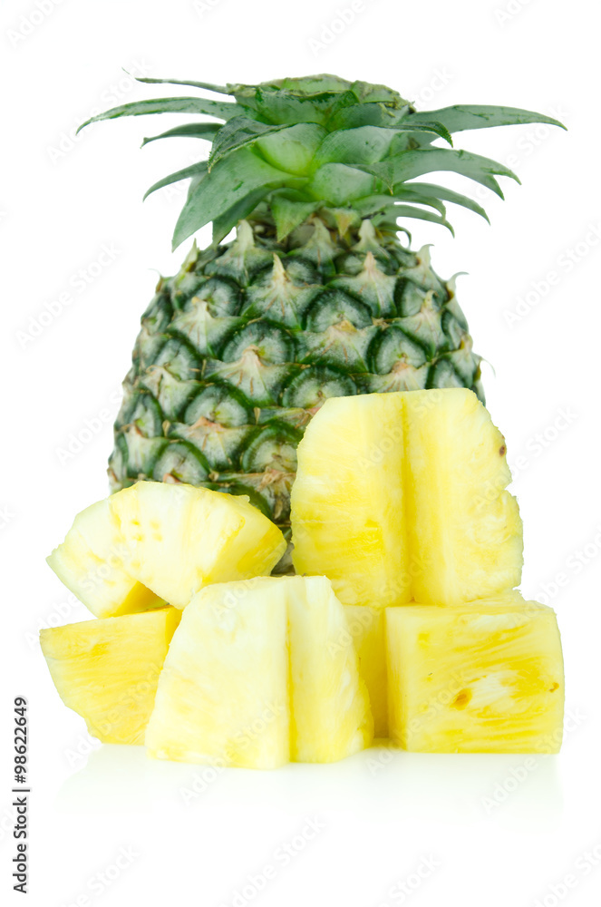 pineapple slice on isolated pineapple slice on isolated