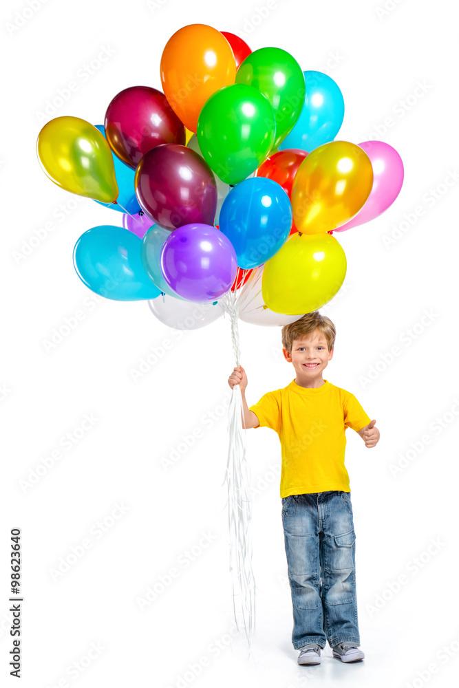 Handsome little boy with balloons Handsome little boy with balloons