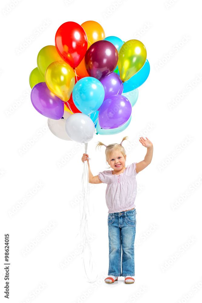 Cute little girl with balloons Cute little girl with balloons
