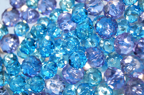 Light blue and lilac crystal glass beads 