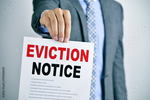 man with an eviction notice photo