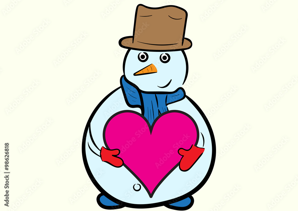 Snowman with heart Snowman with heart