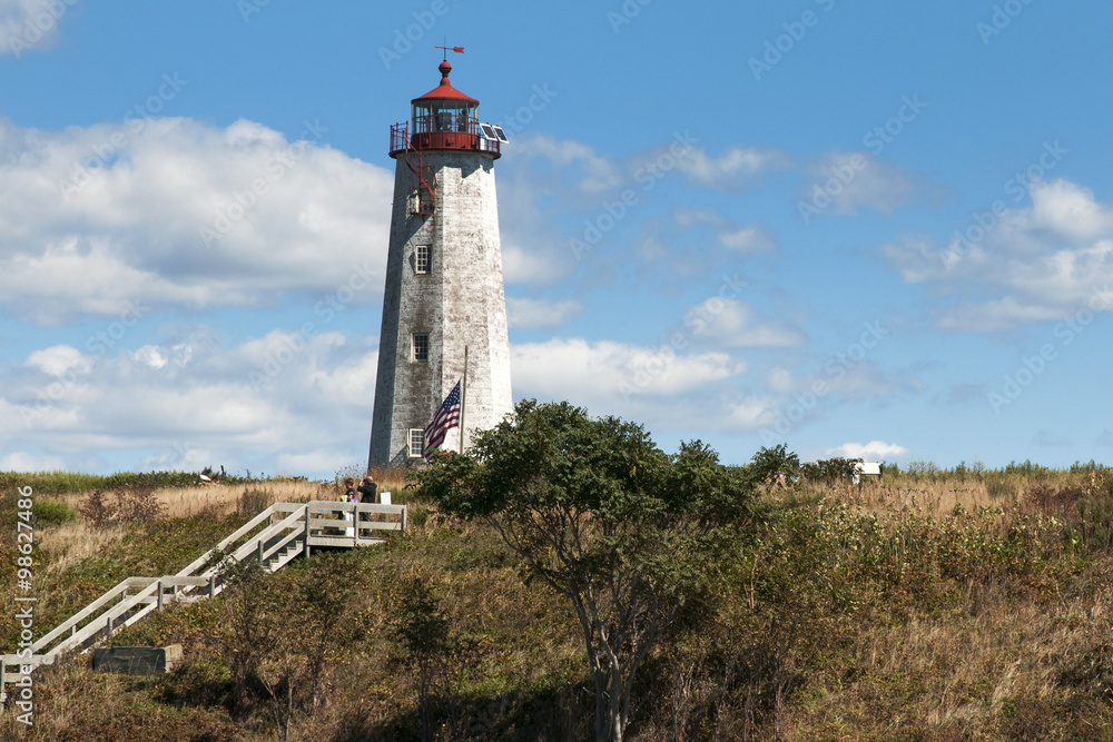 Faulkner's Island Lighthouse on McKinney Wildlife Refuge in Connecticut