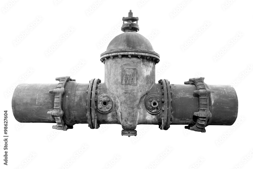 old underground gate valve connection , 500 mm diameter,1962, ma old underground gate valve connection , 500 mm diameter,1962, ma