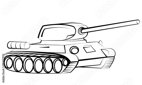 Panzer Tank Minimal Logo Design 