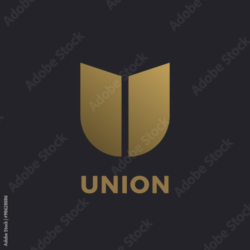 Letter U shield logo icon design template elements