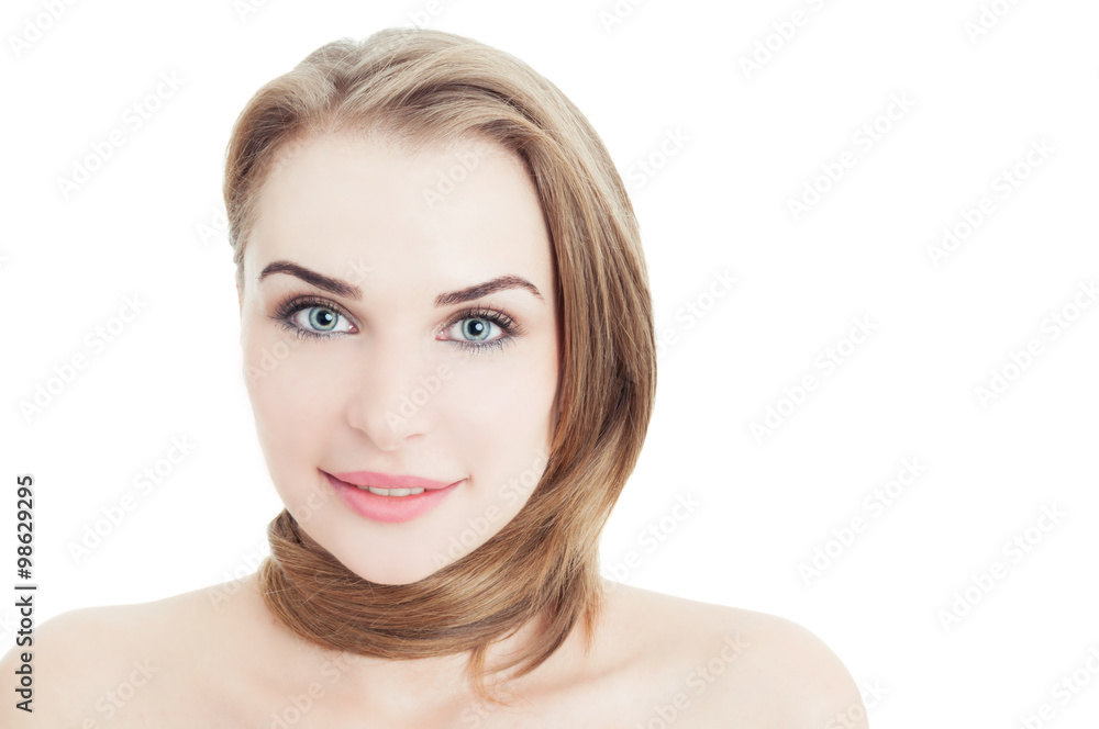 Beautiful woman with natural hair and make-up Beautiful woman with natural hair and make-up