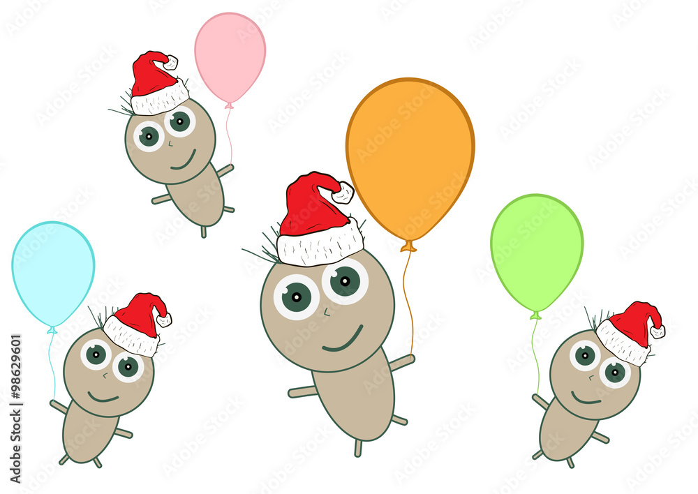 Little men on balloons Little men on balloons