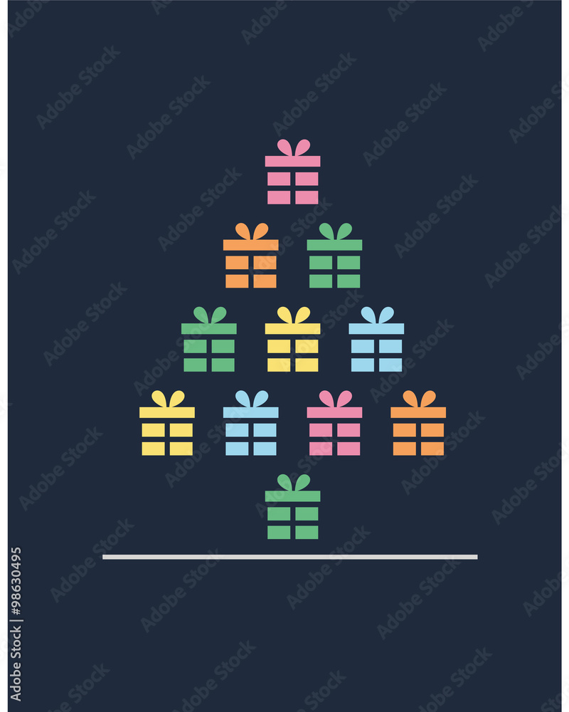 Weihnachtsgrußkarte Flat Design Weihnachtsgrußkarte Flat Design