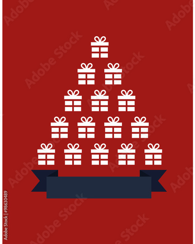 Weihnachtskarte Tannenbaum aus Geschenken