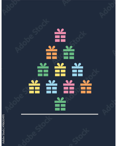 Weihnachtsgrußkarte Flat Design