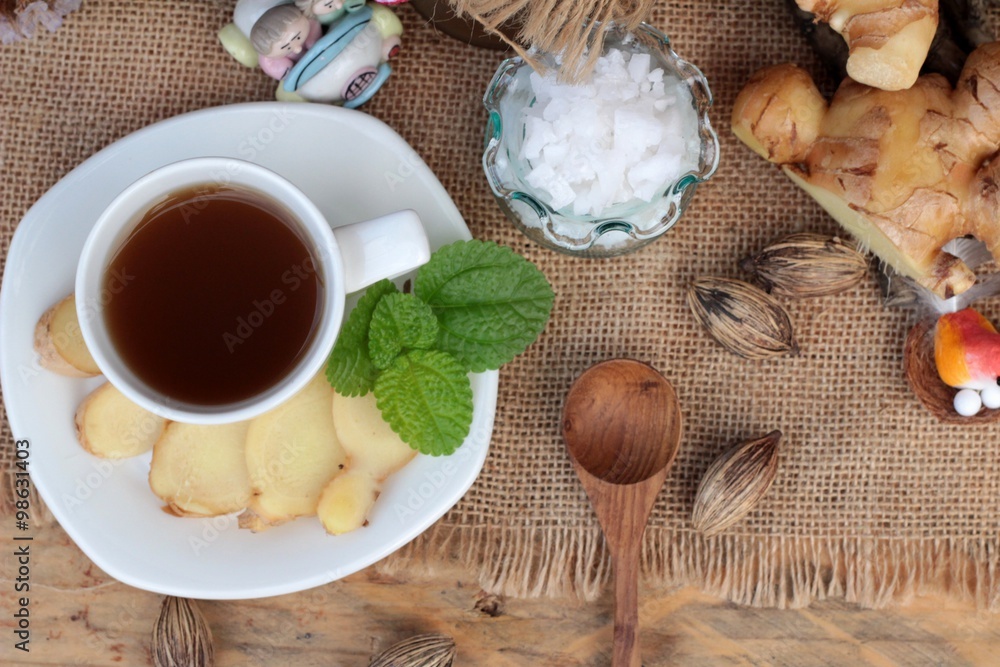 Ginger tea with lemon and honey delicious. Ginger tea with lemon and honey delicious.