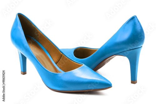 Blue high heels pumps