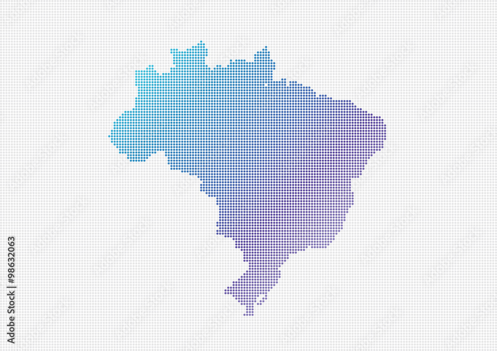 Brazil Map Vector (small dots objects)