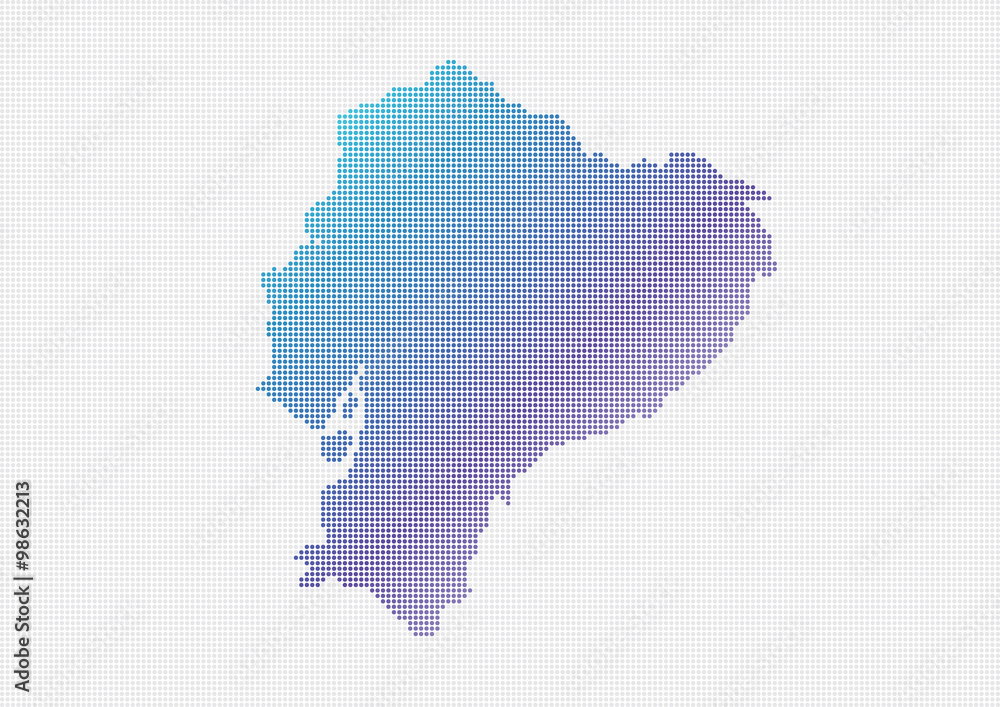 Ecuador Map Vector (small dots objects)